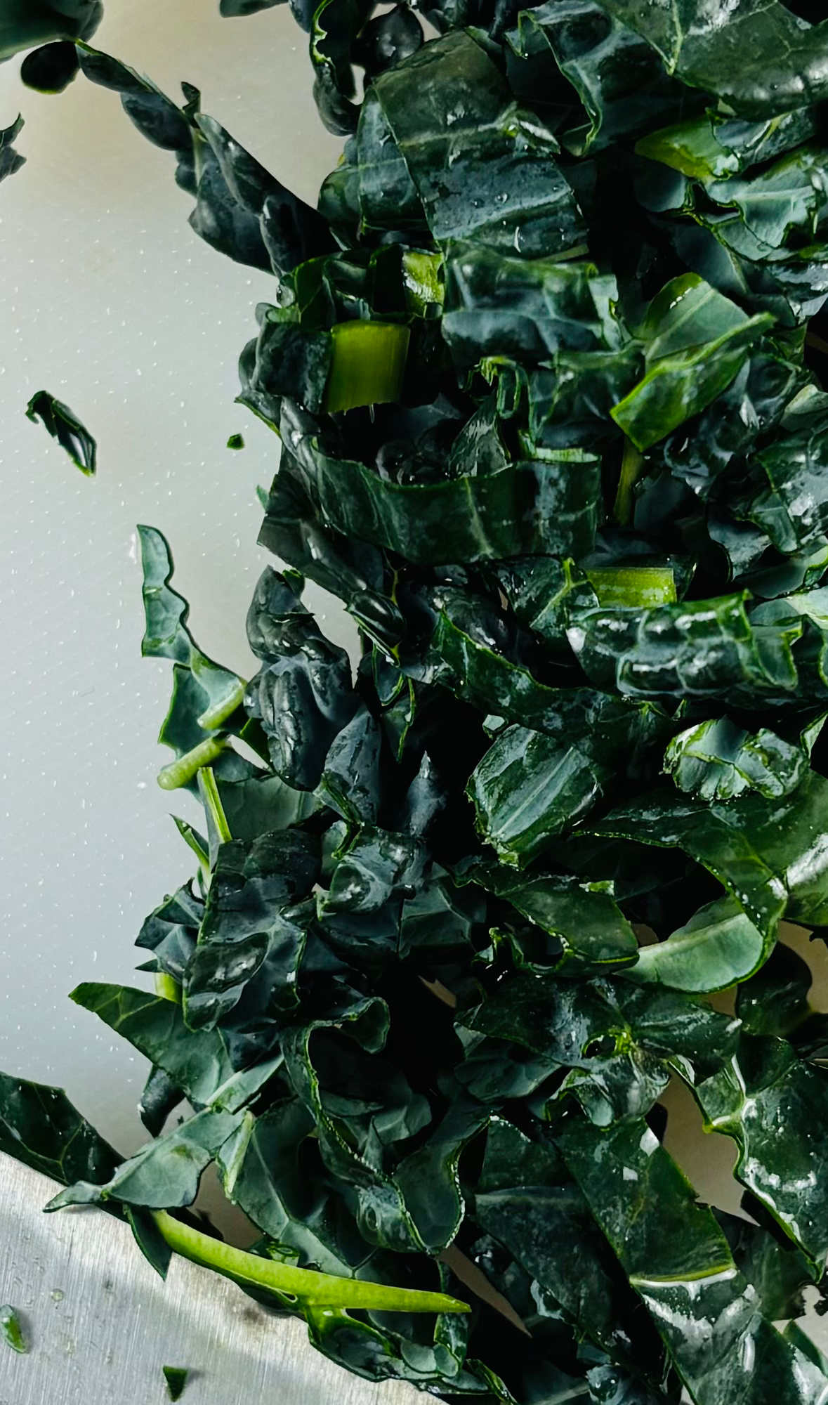 Finely chopped cavolo nero with stalks removed.