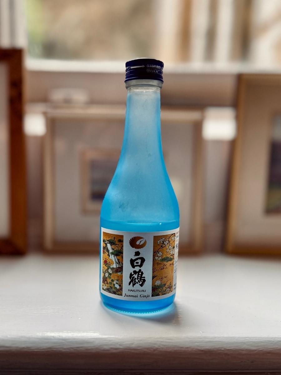 a bottle on junmai jingo sake
