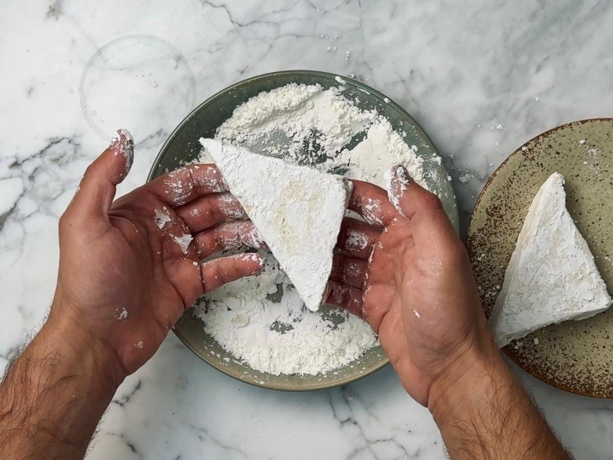 tofu dusted in cornflour