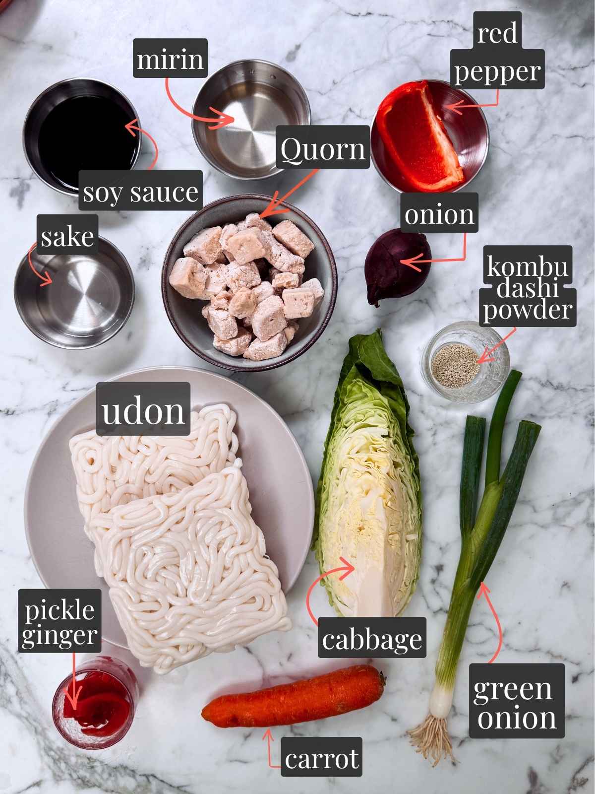 Yaki Udon ingredients
