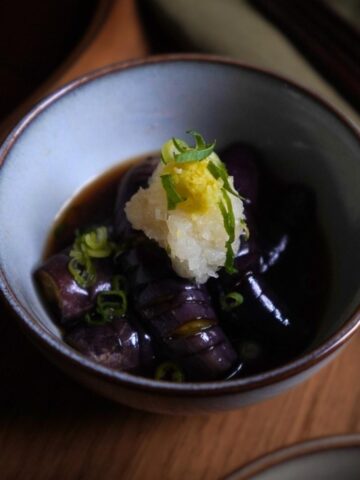 Eggplant agebitashi Japanese eggplant dish thumbnail